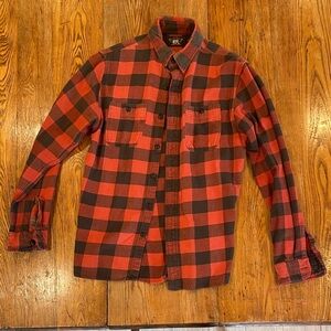 RRL Ralph Lauren Red and Black Plaid Button-Up Shirt